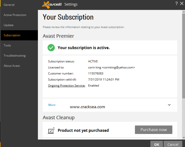 avast secureline license key has refused your license file