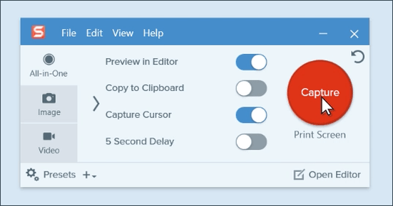 how to record full screen with snagit free trial