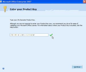 Crepa di Microsoft Office 2007 con il download completo chiave del prodotto