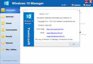 Yamicsoft windows 10 manager Crack + keygen Free Download