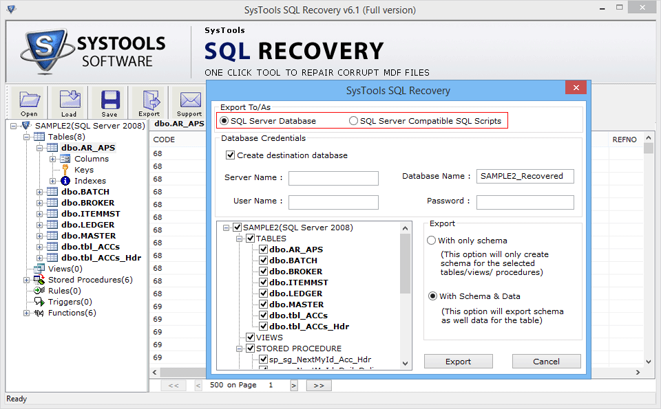 SysTools SQL Recovery   [Latest]